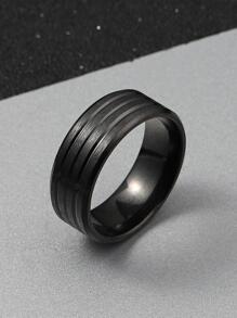 1 Miếng Thời trang Thép không gỉ Rãnh Trang trí Nhẫn Cho nam giới Để Trang Trí Hàng Ngày Goth Punk Đồ trang sức , Đối với Đồ trang sức Qủa tặng Và Buổi tiệc - màu đen - Xem 3