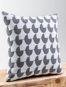 1pc Graphic Decorative Pillow, Modern Pillow For Home - Light Grey - View 2