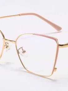 1副女士貓眼框架時尚眼鏡適用於日常 - 粉色 - 查看 3