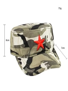 Hombres Sombrero militar con diseño de estrella - Verde militar - Ver 2