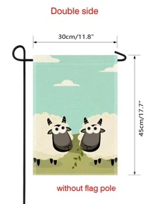 1 Vải Cờ Sân Vườn, Họa Tiết Cừu Hoạt Hình Cờ Trang Trí Cho Đảng - Nhiều màu - Xem 7