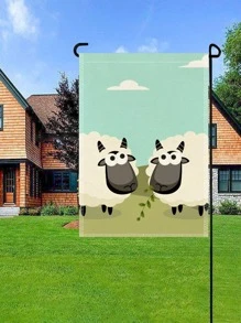 1 Vải Cờ Sân Vườn, Họa Tiết Cừu Hoạt Hình Cờ Trang Trí Cho Đảng - Nhiều màu - Xem 5