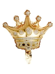 10pcs PE Balloon, Crown Shaped Balloon For Party,Christmas - Gold - View 4