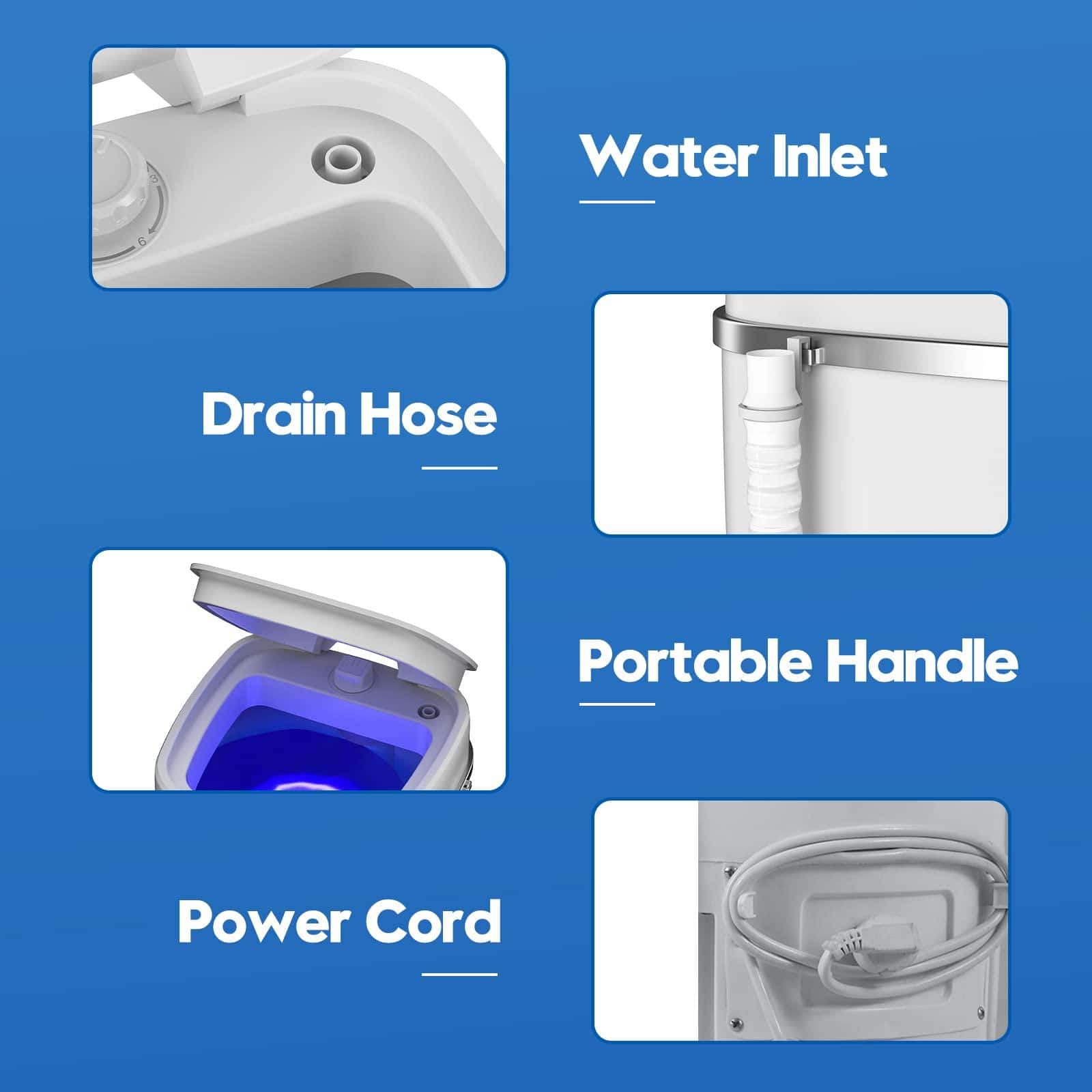 Portable Washing Machine, Mini Compact Washer 8LBS Washing Capacity