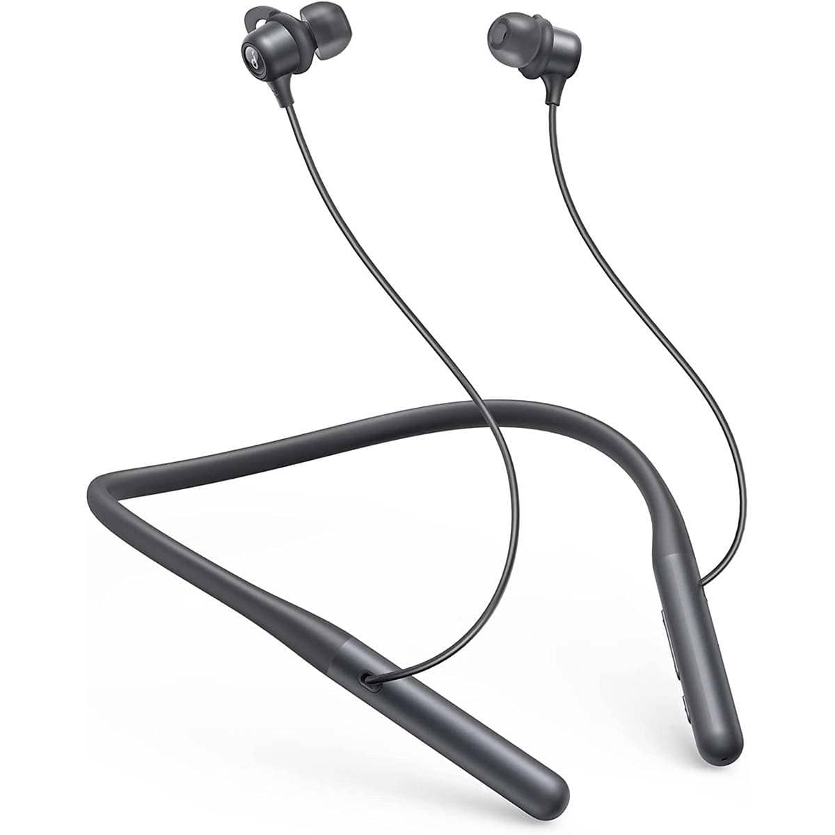 Soundcore Anker Life U2 Bluetooth Neckband Headphones with 24 H Playtime, 10 mm Drivers, Crystal-Clear Calls with CVC 8.0, USB-C Fast Charging, Foldable & Lightweight Build, IPX7 Waterproof - 黑色 - 查看 1