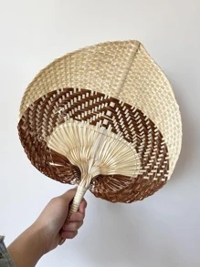 1 cái Quạt trang trí bằng rơm, Quạt thủ công dệt cho gia đình - Nhiều màu - Xem 4