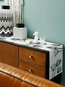 1 Họa Tiết Hoa Bàn Chạy, Vải Lanh Hiện Đại Nhà Bếp Bàn Chạy Để Trang Trí Bàn - Màu xanh lam - Xem 4