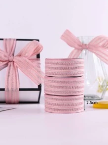 1pc Polyester Gift Ribbon, Wrapping Ribbon For Party - Pink - View 3
