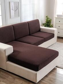 1入組普通沙發座套，客廳用簡易滌綸沙發靠墊套 - 咖啡棕 - 查看 7