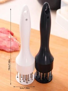 1 Máy Làm Mềm Thịt Bằng Nhựa Có Pin, Búa Thịt Hộ Gia Đình Màu Đen Tối Giản Cho Nhà Bếp - màu đen - Xem 4