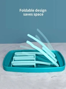 1 pieza Estante de drenaje de taza drenaje plegable para cocina - Azul - Ver 1