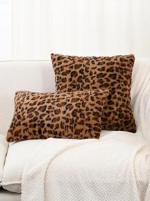1pc Animal Leopard Print Plush Pillowcase Or Waist Pillowcase Cover - Multicolor - View 1