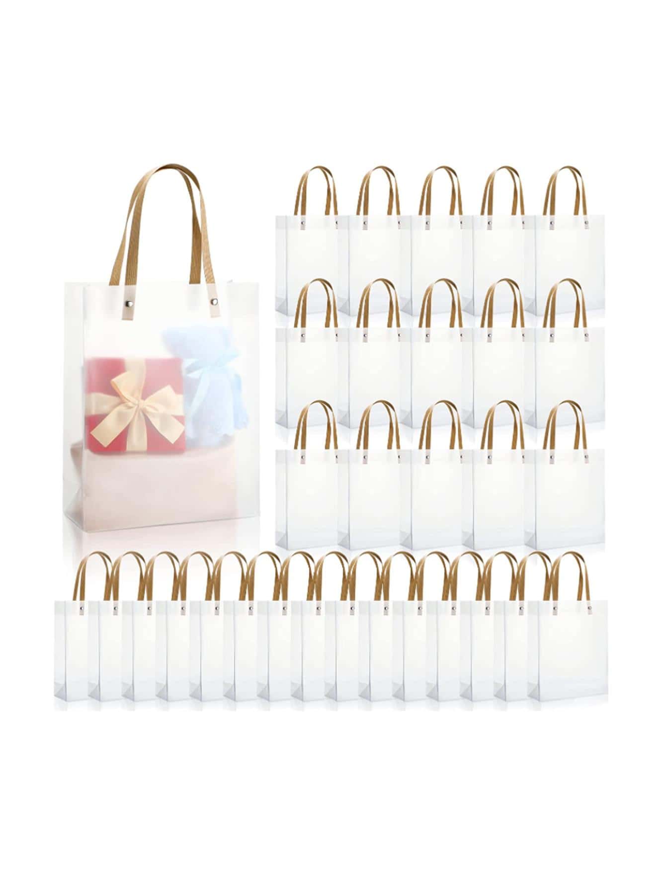 6pcs/set PVC Gift Bag, Modern Clear Gift Wrapping Bag For Party - Clear - View 1