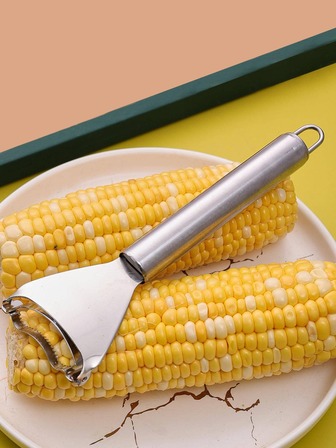 1pc Stainless Steel Corn Stripping Tool, Simple Silver Corn Tool For Kitchen