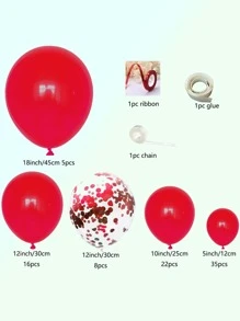 Kit de guirnalda y arco de globos de confeti en color azul tinta, verde oscuro, negro, oro y plata de 89 piezas para decoraciones de fiestas temáticas de cumpleaños, aniversarios, graduaciones y bodas - Rojo - Ver 2