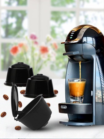 3pcs Dolce Gusto Compatible Reusable Coffee Capsules Filter With Spoon And Brush Set