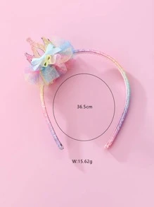 1個可愛的閃亮皇冠和彩色裝飾的魚網蝴蝶結髮箍,適合日常佩戴