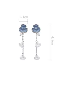 2pcs Flower Decor Bead Tassel Drop Earrings Valentines,Mom,Mother,Mother's Day,Gift