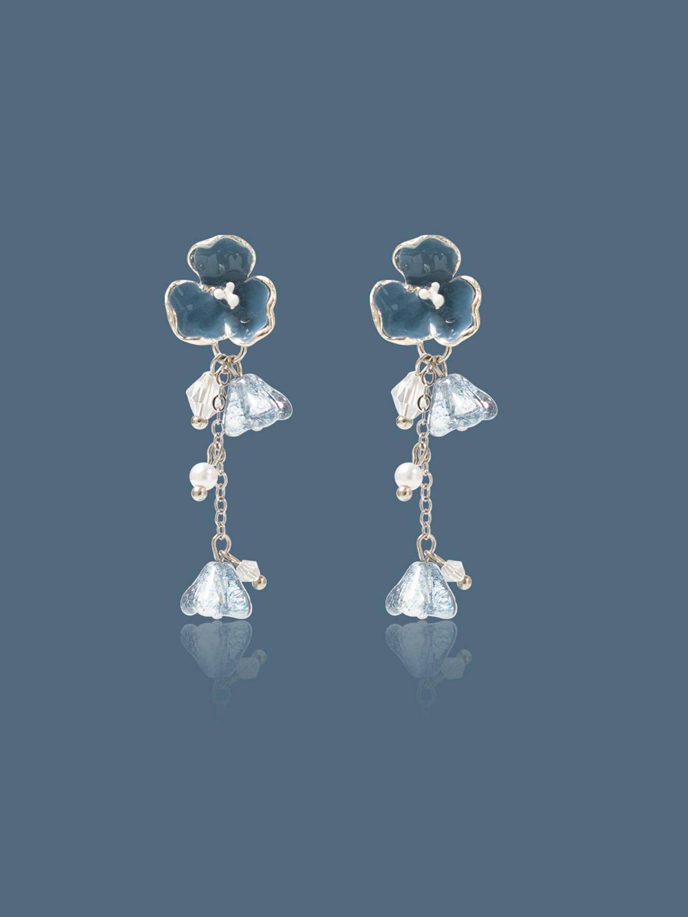 2pcs Flower Decor Bead Tassel Drop Earrings Valentines,Mom,Mother,Mother's Day,Gift