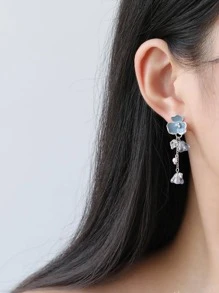 2pcs Flower Decor Bead Tassel Drop Earrings Valentines,Mom,Mother,Mother's Day,Gift