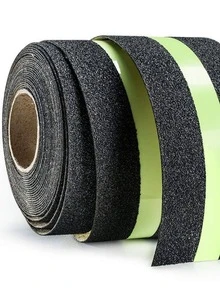 1pc PET Tape, Non-slip Glow In The Dark Tape For Home - Black - View 4
