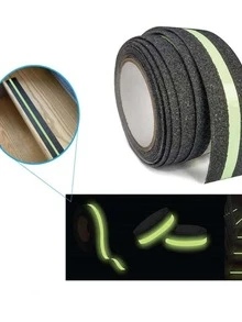 1pc PET Tape, Non-slip Glow In The Dark Tape For Home - Black - View 6