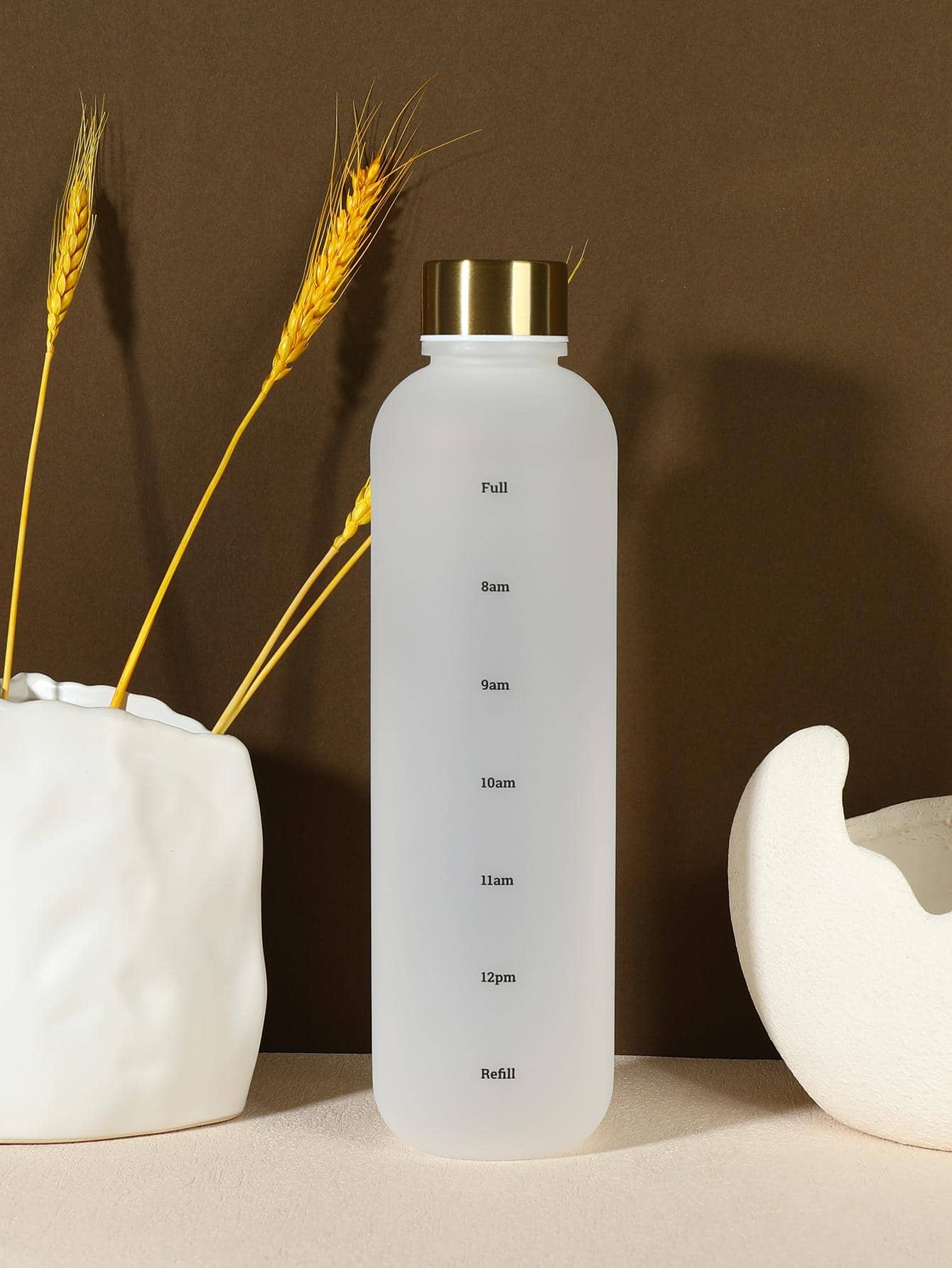 1 Bình Nước Di Động 1000 ML, Bình Nước Di Động Đơn Giản Có Bút Đánh Dấu Cho Ngoài Trời - trắng - Xem 1