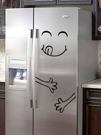 1pc Cartoon Graphic Refrigerator Sticker, Stickers, Wall Decal, Vinyl Decal For Home Decorations, Spring Decoration Items Refresh Your Home, Festival Decoration Stickers Gifts Birthday Graduation Kitchen Decor