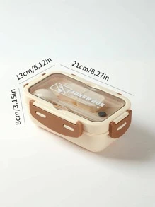 1 Hộp Cơm Đồ Họa Chữ Cái Có Dao Kéo, Hộp Cơm Di Động Bắc Âu Cho Văn Phòng, Trường Học - Hồng - Xem 6