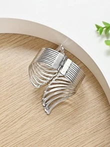 1 pieza con diseño de ala 3D Cortina plata hierro decorativo Hebilla de cortina para casa - Plateado - Ver 5