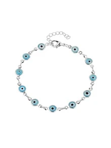 D EXCEED1/4PCS 小巧可爱多色邪眼夏季手链 女士母亲节礼物 - 藍色 - 查看 10