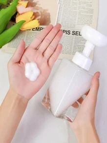 1pc Press Type Transparent White Lotion Foaming Bottle, PVC Portable Lotion Dispenser Box For Bathroom - White - View 1