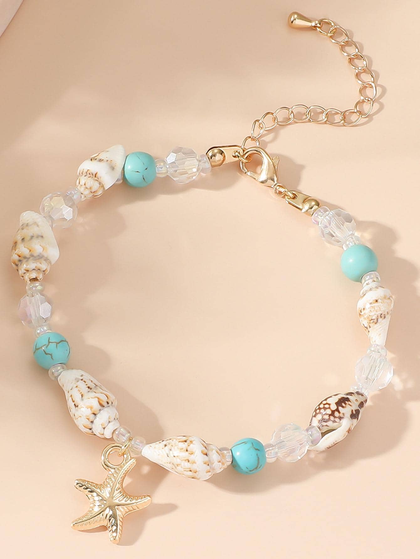 1 Boho Sao Biển Charm Xà Cừ & Ngọc Lam Trang Trí Vòng Tay Cho Nữ Trang Trí Hàng Ngày - Nhiều màu - Xem 1