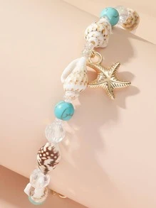 1 Boho Sao Biển Charm Xà Cừ & Ngọc Lam Trang Trí Vòng Tay Cho Nữ Trang Trí Hàng Ngày - Nhiều màu - Xem 2