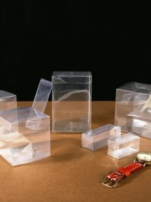 10 gói hộp quà rõ ràng, hộp lưu trữ ủng hộ bữa tiệc PVC - Trong sáng - Xem 2
