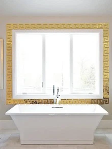 Bộ 10 Miếng Dán Tường Gương Hình Học Cutout, Miếng Dán Gương Trang Trí Gương Vàng Trang Trí Nhà - Vàng - Xem 7
