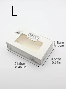 5pcs Marble Print Dessert Packaging Box, Apricot Paper Gift Wrapping Box For Party, Baking - View 6