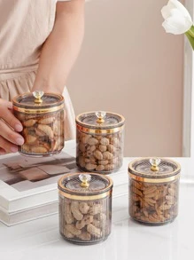1入組透明食品儲物罐，家用多功能食品儲物容器 - 彩色 - 查看 5