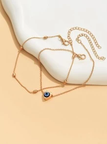 2 Cái/bộ Phong Cách Kỳ Nghỉ Số Lượng Ngẫu Nhiên Hình Elip/Tình Yêu/Mắt Quỷ Hình Vòng Chân Cho Nữ - Vàng - Xem 2
