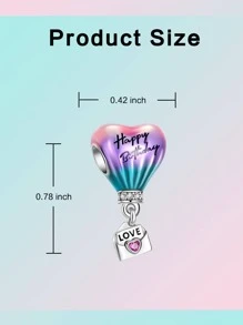 1pc Creative Cubic Zirconia Decor Envelope Charm DIY Pendant For Women For DIY Jewelry Making - Silver - View 5