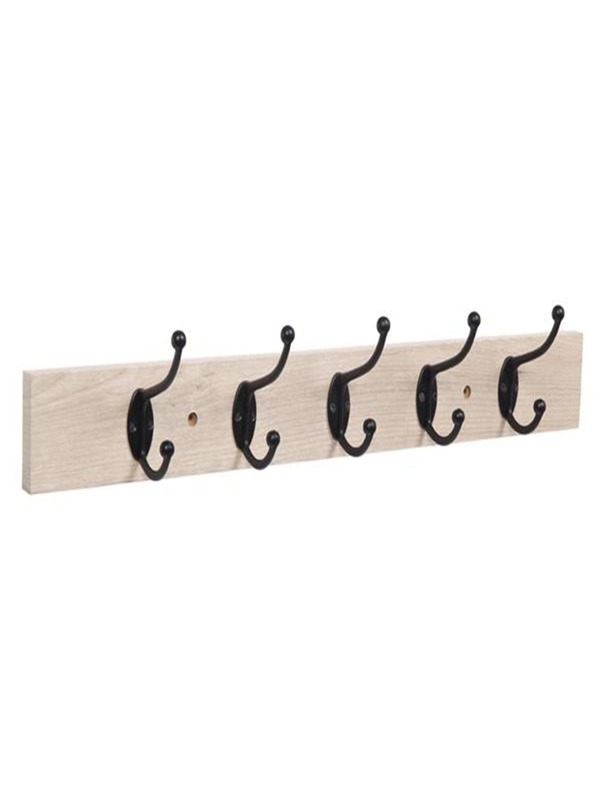 WallMounted Farmhouse Coat Rack, 5 Standard Hooks,Natural SHEIN USA