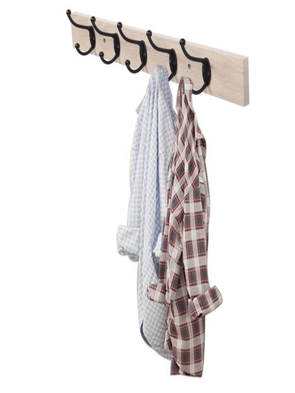 WallMounted Farmhouse Coat Rack, 5 Standard Hooks,Natural SHEIN USA