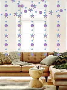 1 Vòng Hoa Giấy Thiết Kế Sao Biển Bạc Hình Ba Chiều Treo Trang Trí Trang Trí Nhà - Bạc - Xem 1