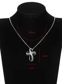 1 pieza Collar exquisito zirconia cúbica adorno colgante Cruz para mujeres para fiesta