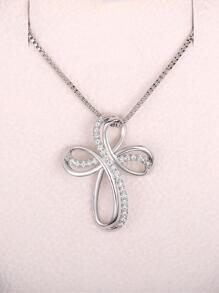 1 pieza Collar exquisito zirconia cúbica adorno colgante Cruz para mujeres para fiesta