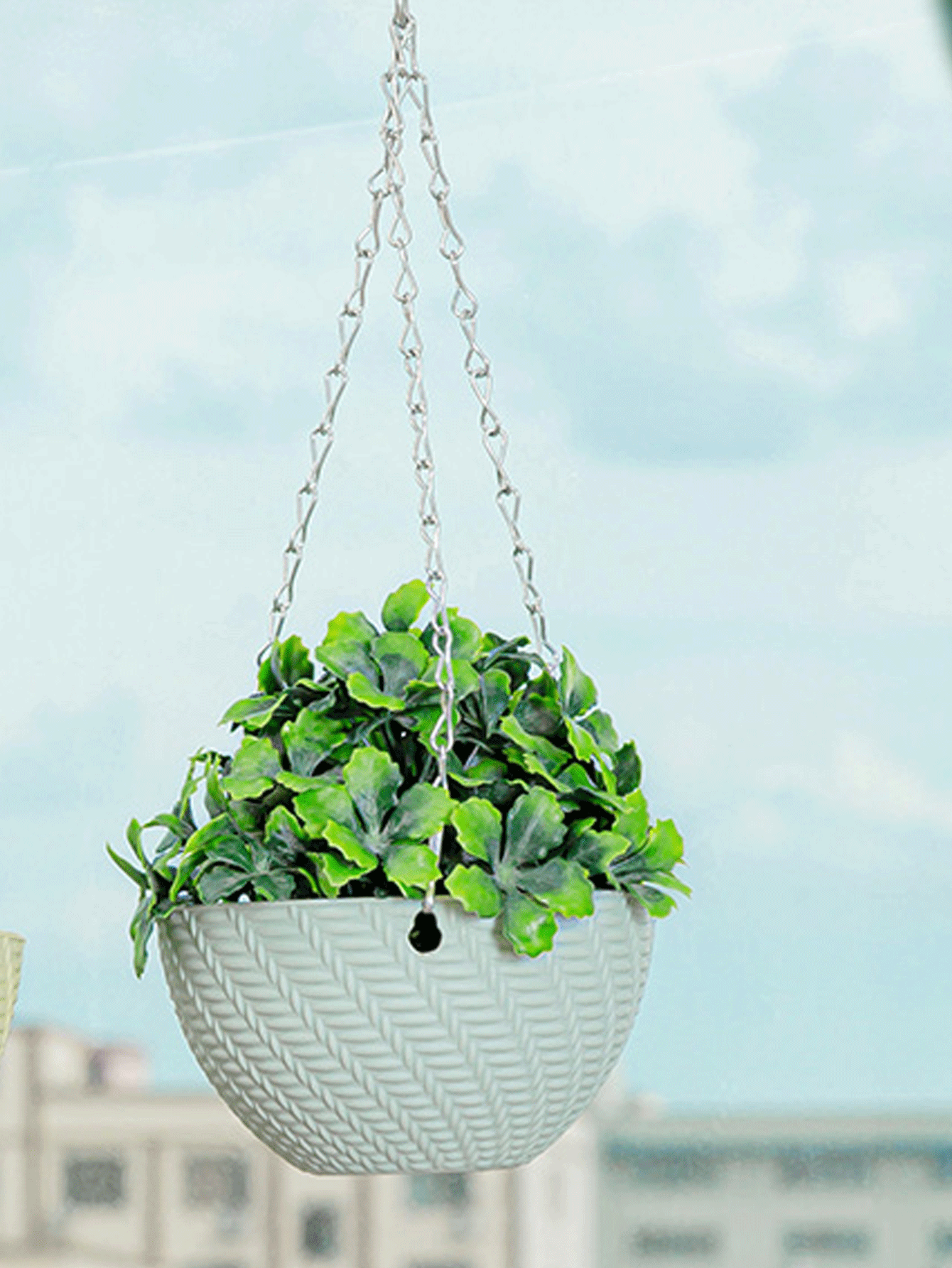 1pc PP Plant Hanger With Chain - Blue - View 2