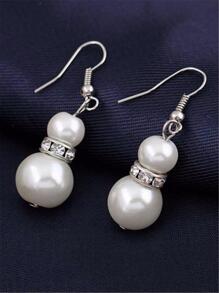 Bộ trang sức đính cườm ngọc trai giả 4 chiếc - trắng - Xem 3