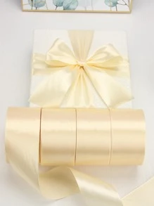 1卷素色禮品包裝絲帶，用於派對禮品米色緞帶 - 米色 - 查看 1