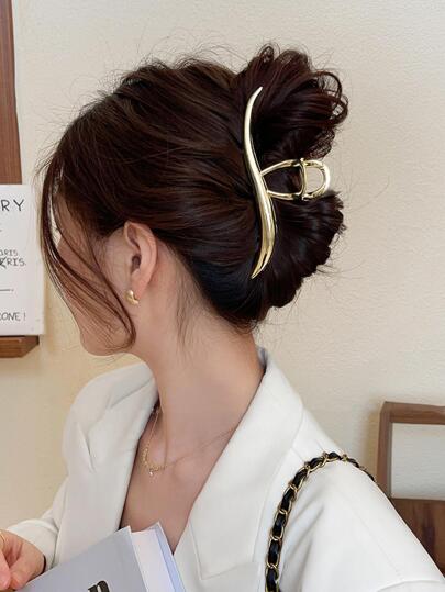 1pc Women Wavy Shape Fashion Hair Claw For Daily Life Casual Claw Clips Hair Clips Hair Jaw Clip Hair Clamps Hair Clutch Hair Catcher Clip Fall Winter Hair Accessories For Women For Vacation Outfits Woman