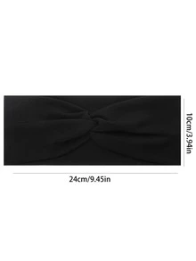 Breathable Black Polyester Sports Headband - Black - View 2